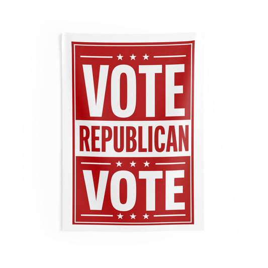 Vote Republican Indoor Wall Tapestry — Patriotic Red Political Decor