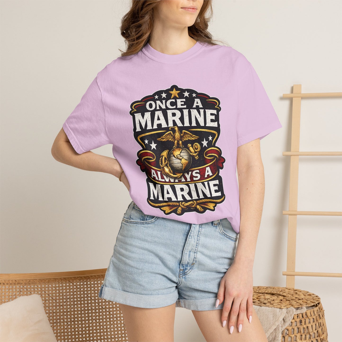 Marine Corps T-Shirt — "Once a Marine, Always a Marine" Emblem Tee