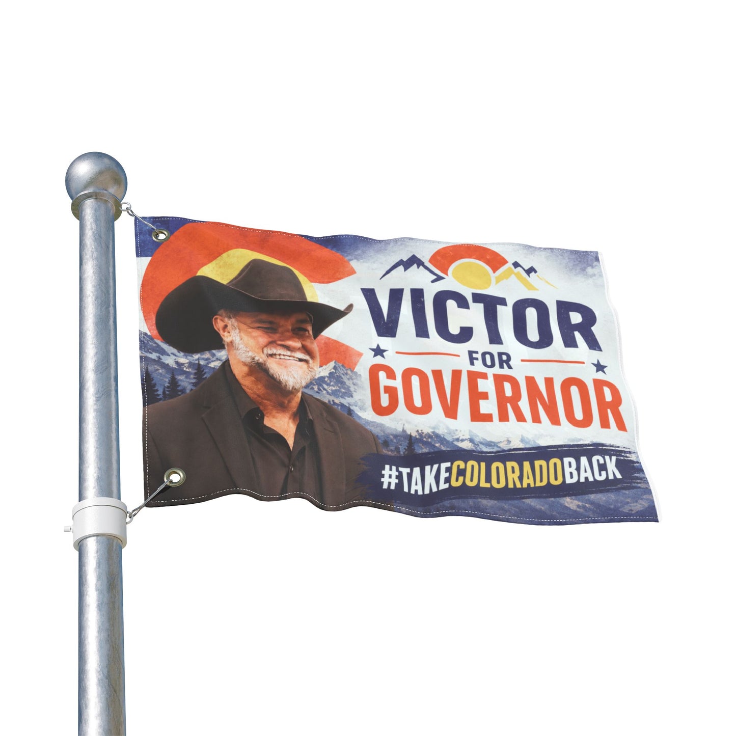 Victor for Governor Double-Sided Flag — Political Campaign Flag
