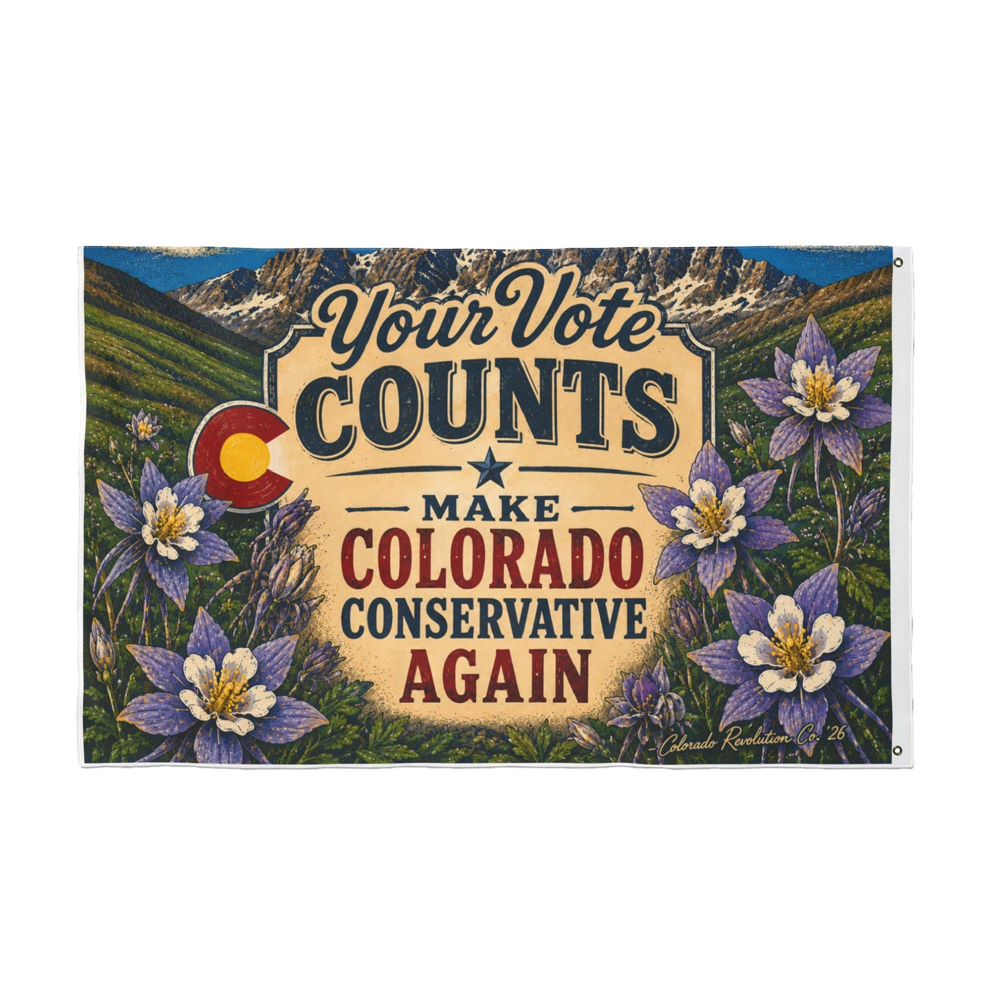 Double-Sided Flag — "Your Vote Counts" Voting Pride Banner