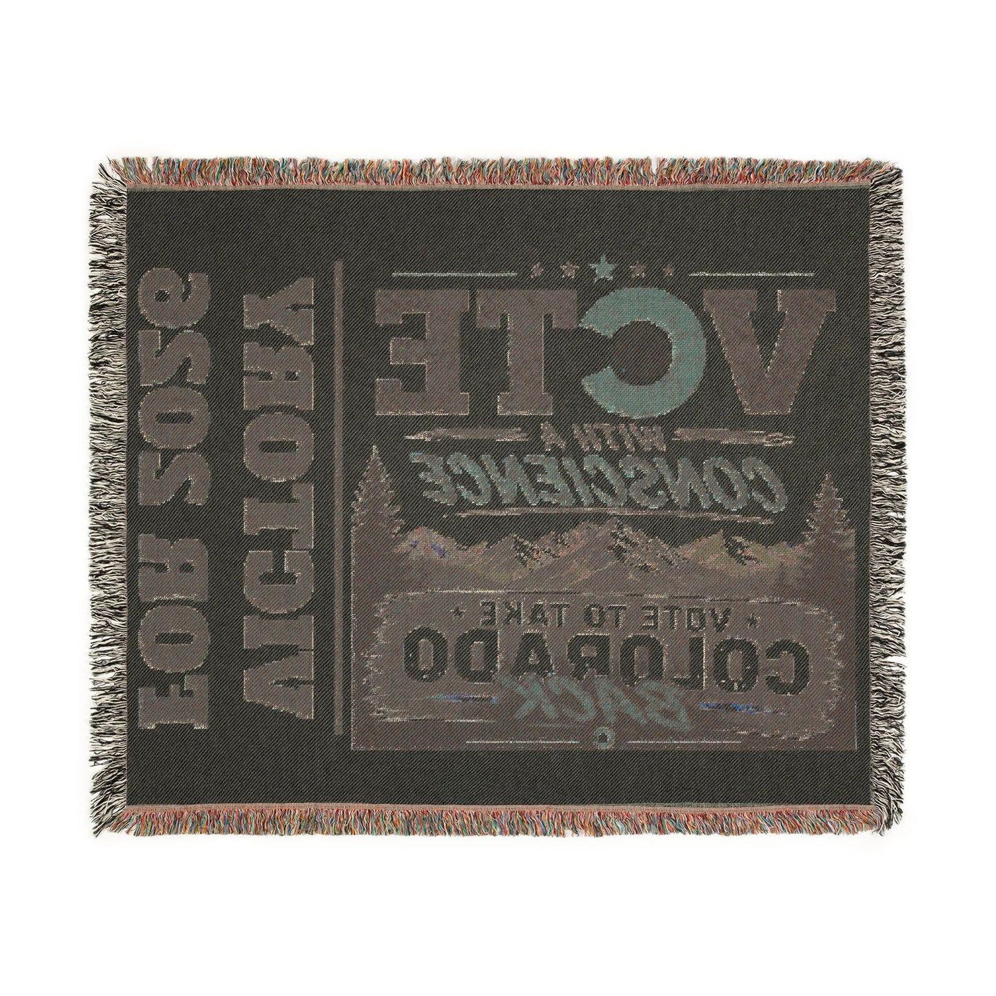 Vote with Conscience Colorado Woven Blanket — Victory for 2026 Political Throw