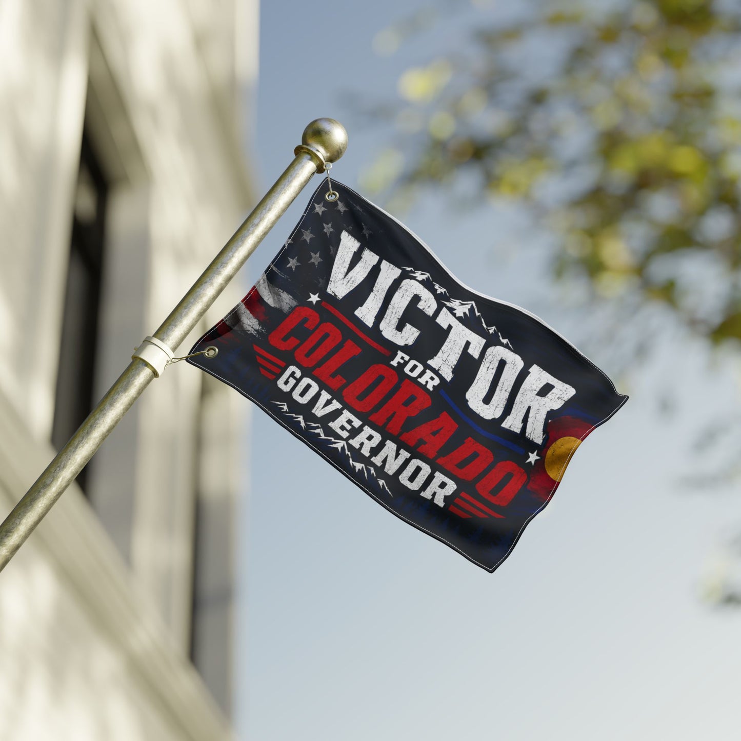 Victor for Governor Truck Flag — Double-Sided Campaign Banner