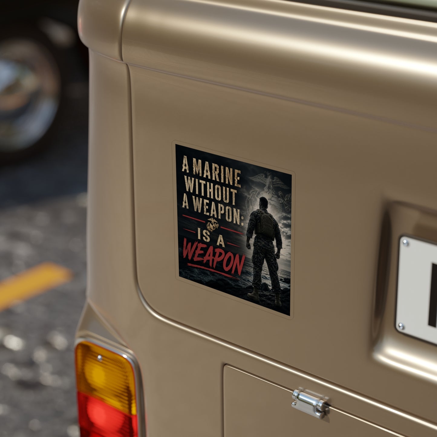 A Marine Without a Weapon Is a Weapon - Die-Cut Outdoor Sticker