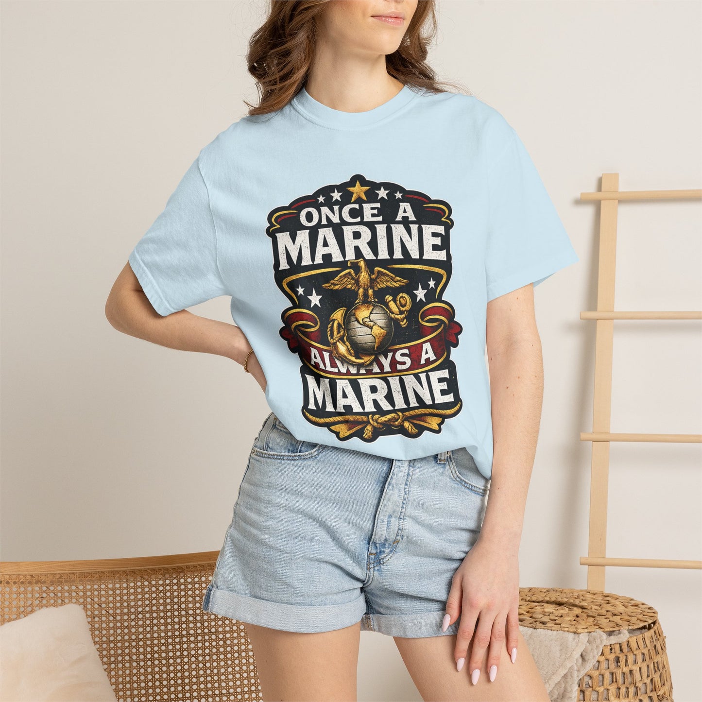 Marine Corps T-Shirt — "Once a Marine, Always a Marine" Emblem Tee