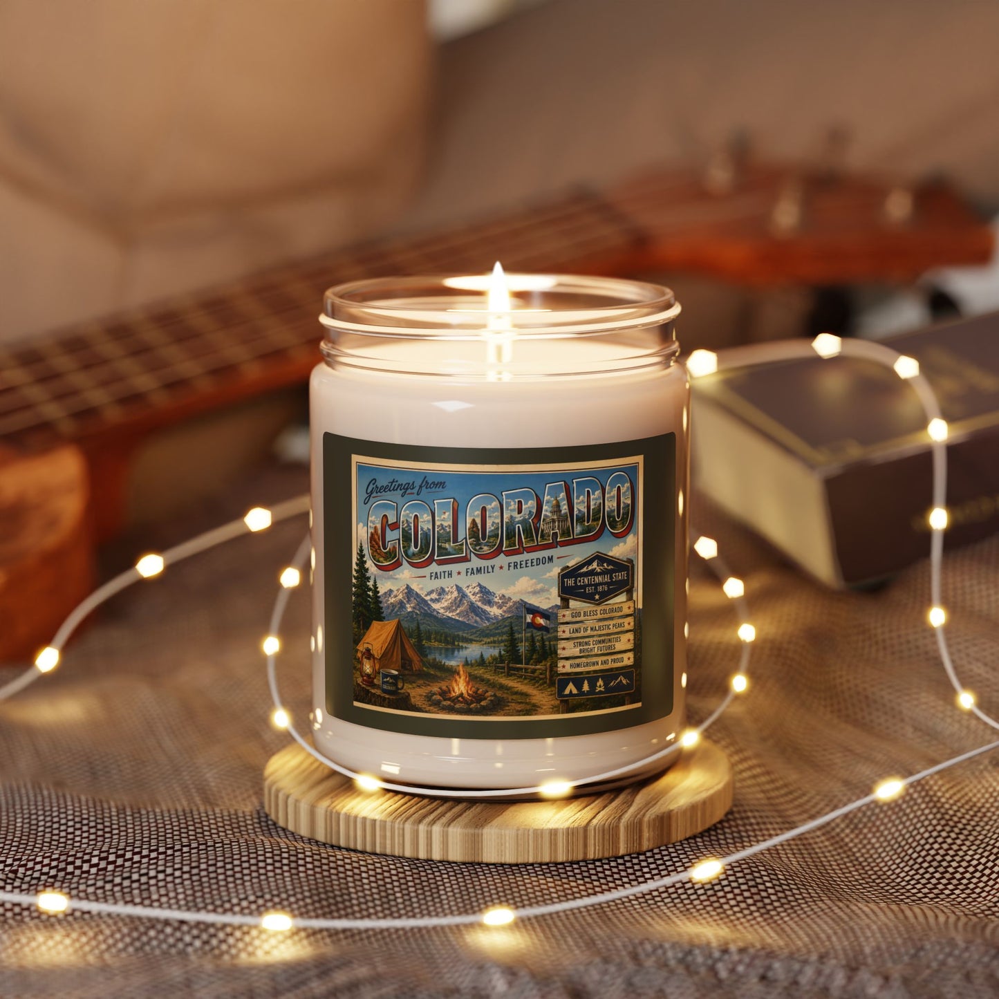 Colorado Cabin Scented Soy Candle — 9oz Rustic Mountain Campfire Fragrance