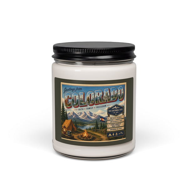 Colorado Cabin Scented Soy Candle — 9oz Rustic Mountain Campfire Fragrance