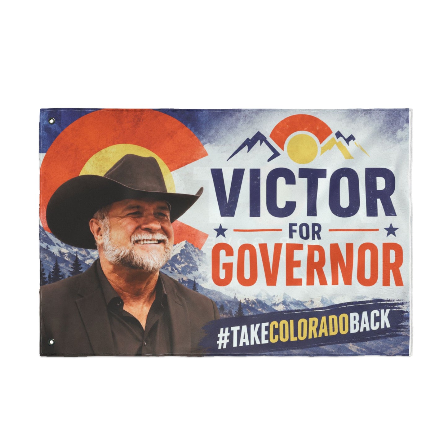 Victor for Governor Double-Sided Flag — Political Campaign Flag