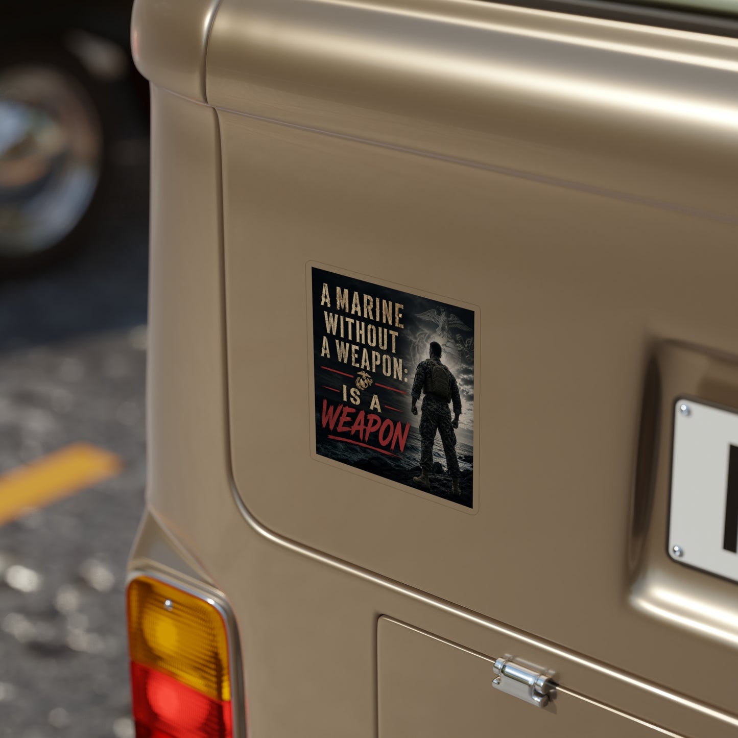 A Marine Without a Weapon Is a Weapon - Die-Cut Outdoor Sticker