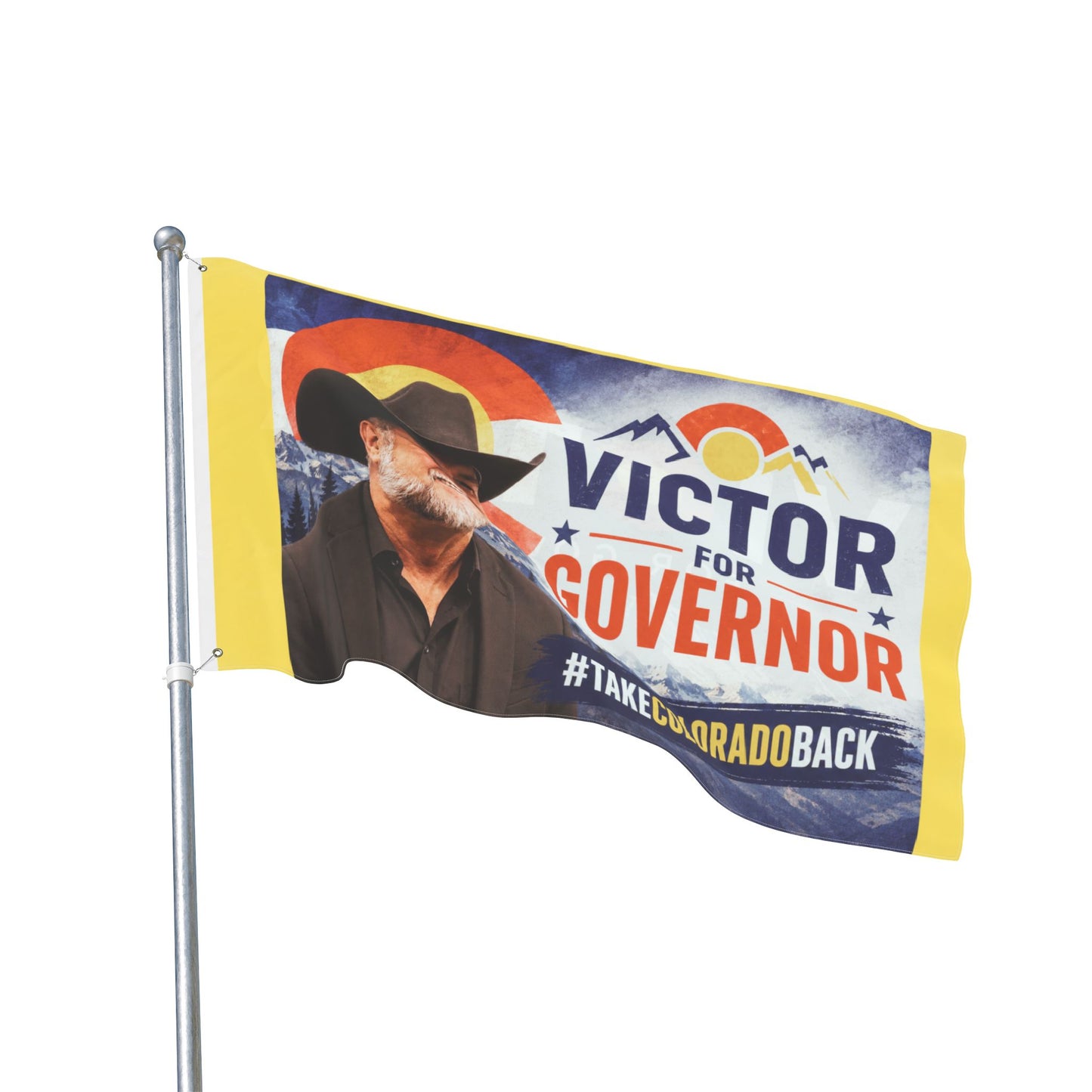 Victor for Governor Double-Sided Flag — Political Campaign Flag