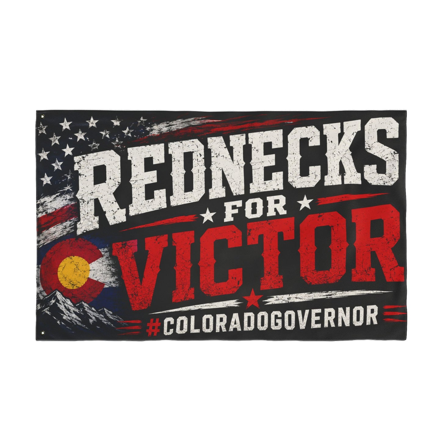 Double-Sided Flag — 'VOTE for VICTOR' Redneck Truck Political Flag