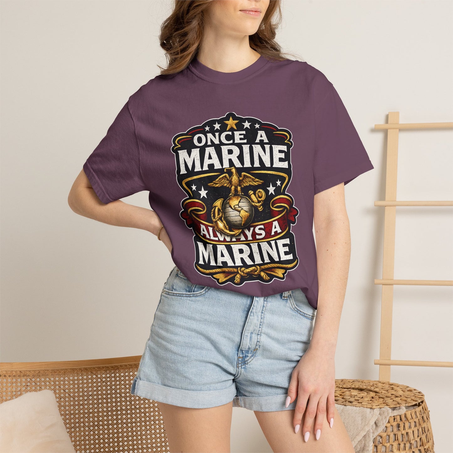 Marine Corps T-Shirt — "Once a Marine, Always a Marine" Emblem Tee