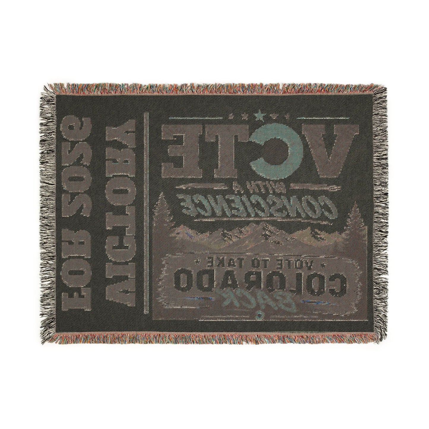 Vote with Conscience Colorado Woven Blanket — Victory for 2026 Political Throw