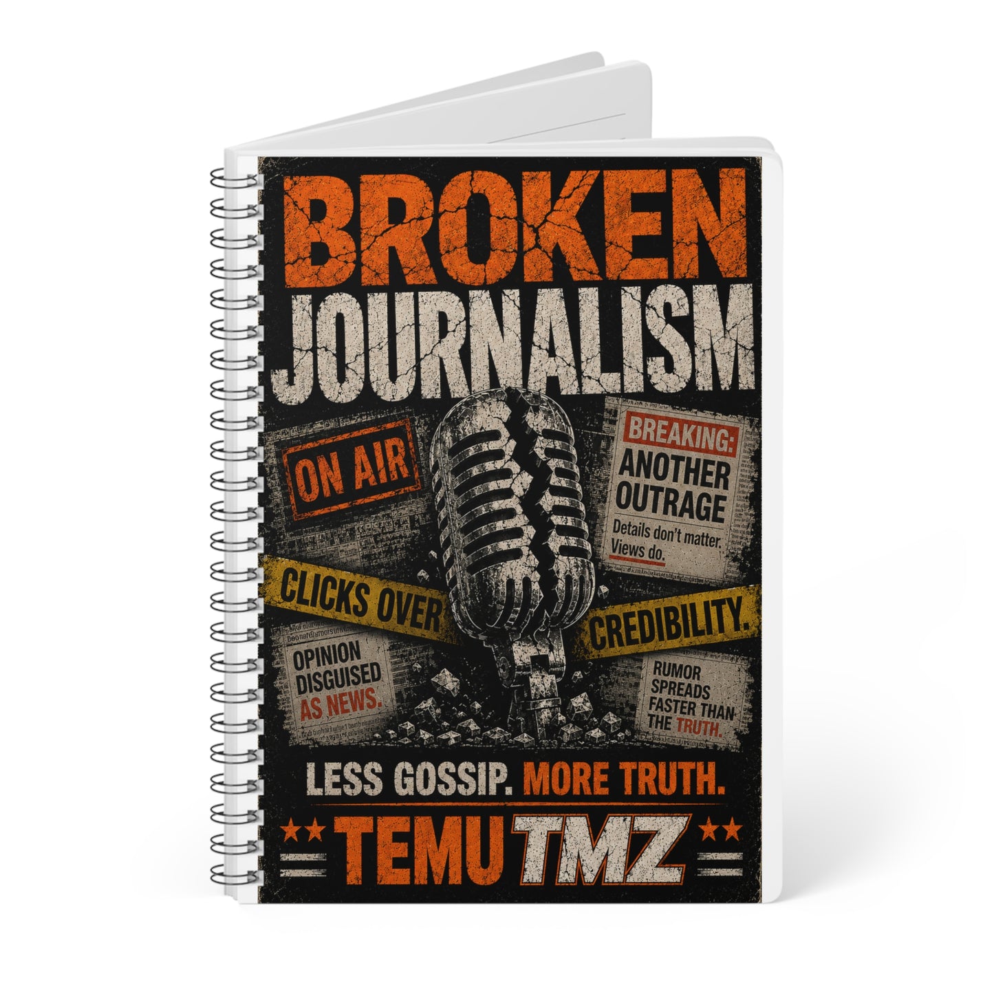Broken Journalism Snarky Notebook — Wirobound A5 Softcover