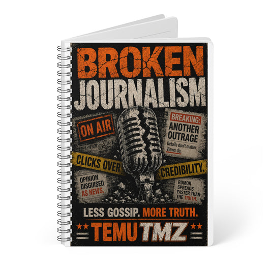 Broken Journalism Snarky Notebook — Wirobound A5 Softcover
