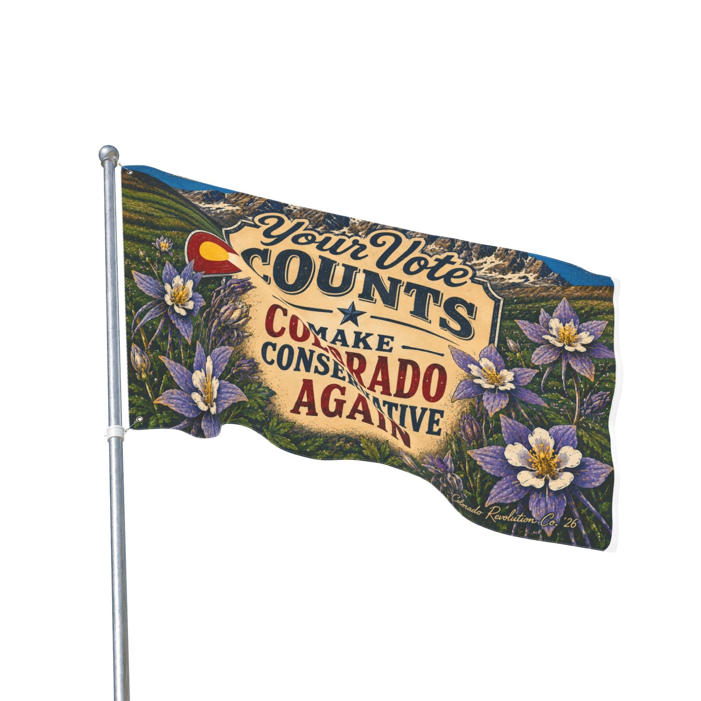 Double-Sided Flag — "Your Vote Counts" Voting Pride Banner