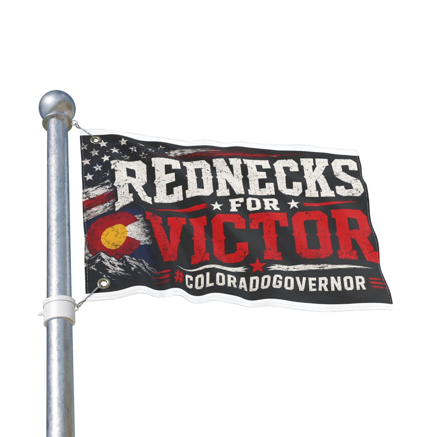 Double-Sided Flag — 'VOTE for VICTOR' Redneck Truck Political Flag