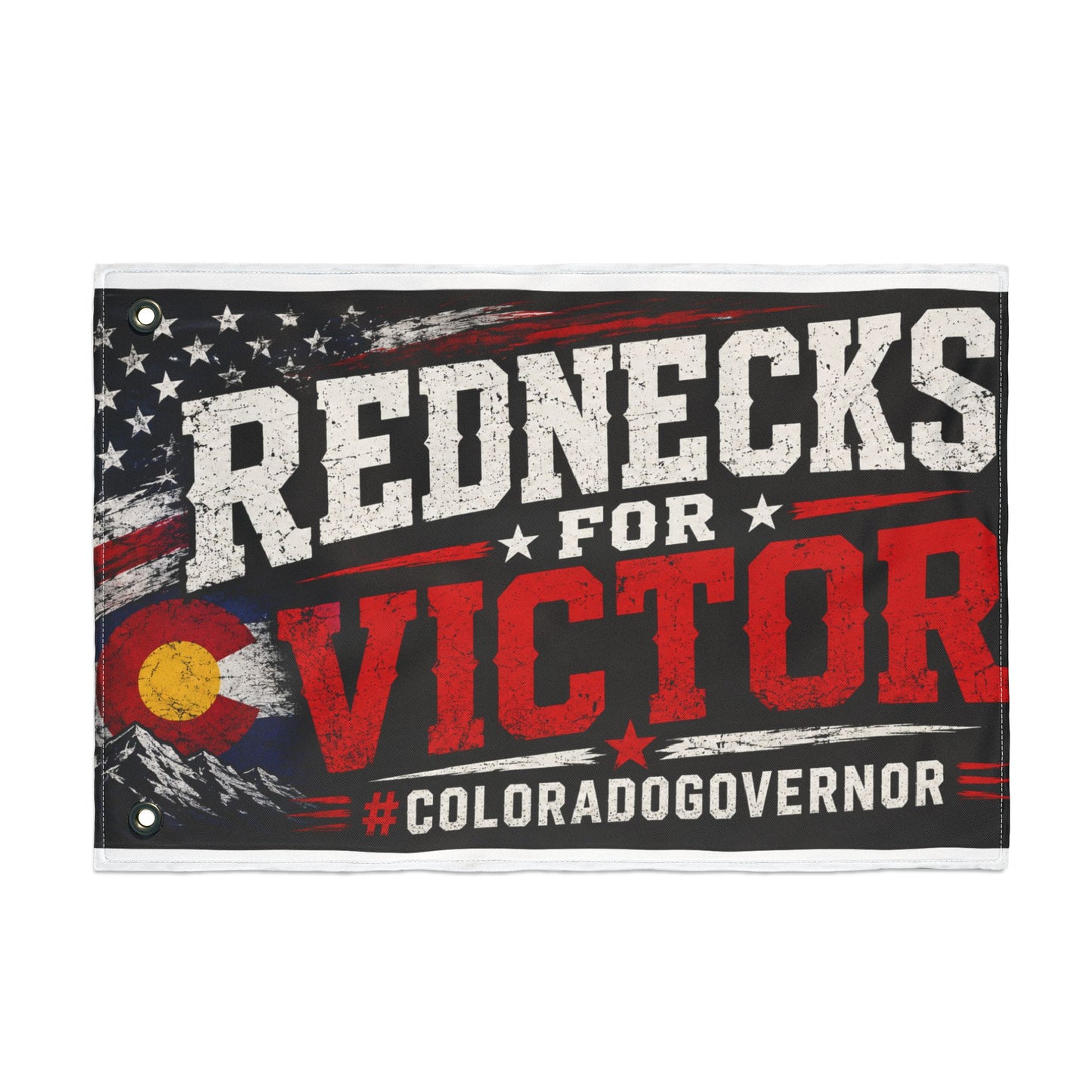 Double-Sided Flag — 'VOTE for VICTOR' Redneck Truck Political Flag