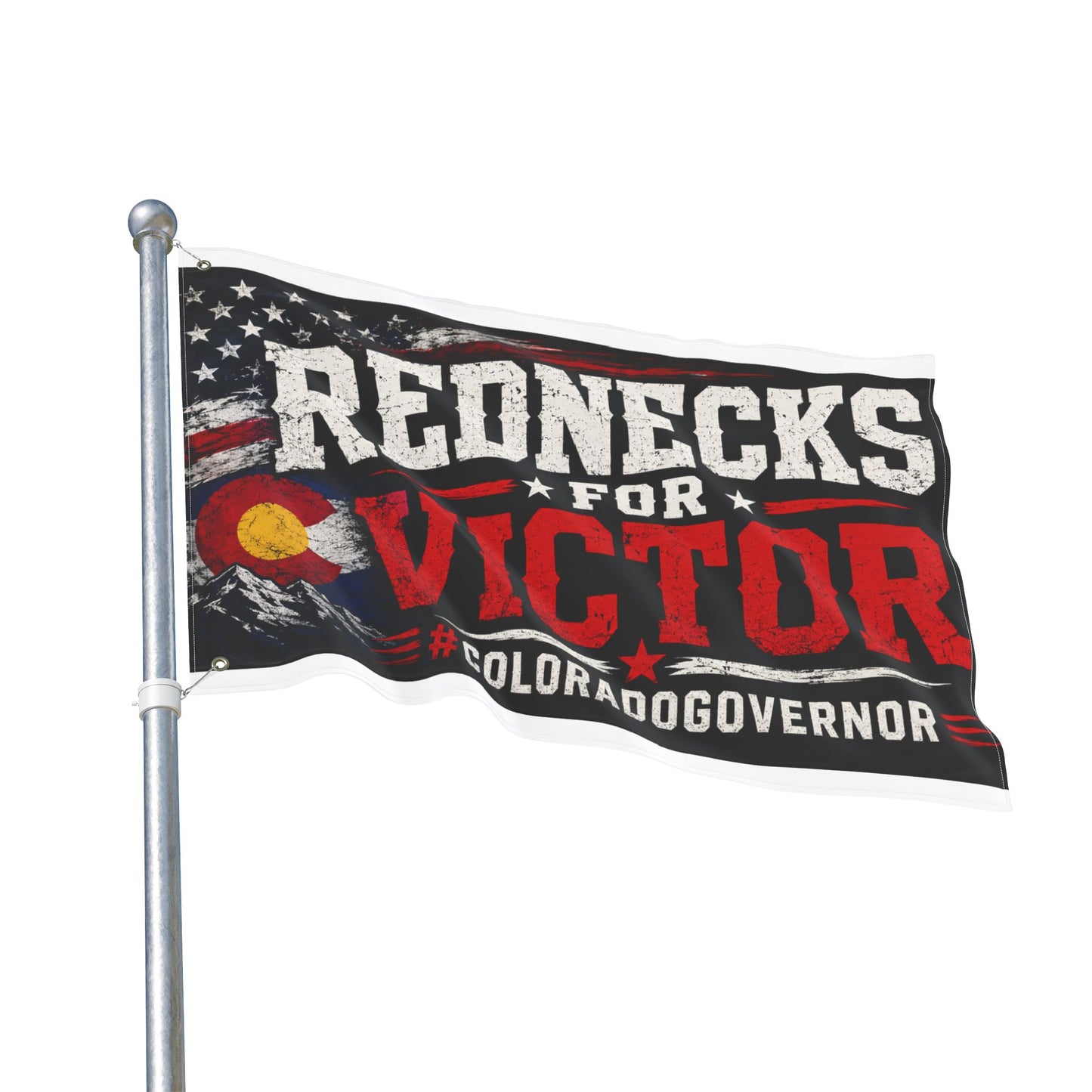 Double-Sided Flag — 'VOTE for VICTOR' Redneck Truck Political Flag