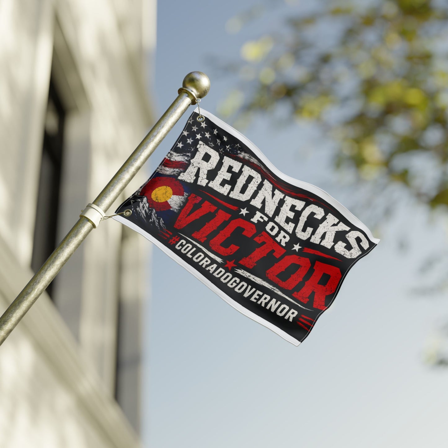 Double-Sided Flag — 'VOTE for VICTOR' Redneck Truck Political Flag