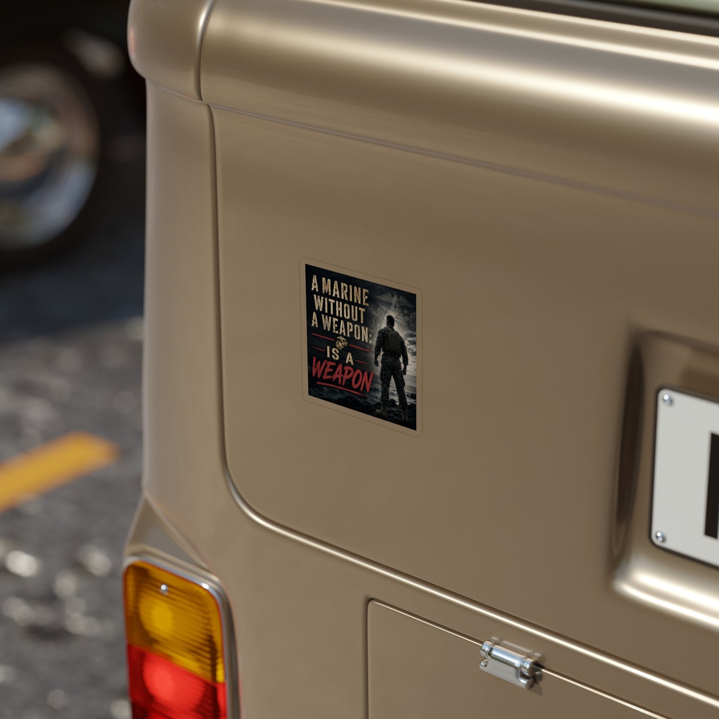 A Marine Without a Weapon Is a Weapon - Die-Cut Outdoor Sticker