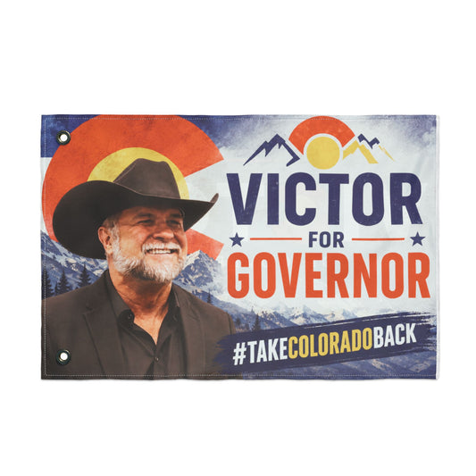 Victor for Governor Double-Sided Flag — Political Campaign Flag
