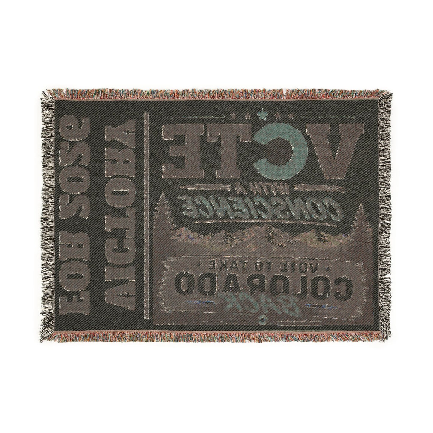 Vote with Conscience Colorado Woven Blanket — Victory for 2026 Political Throw