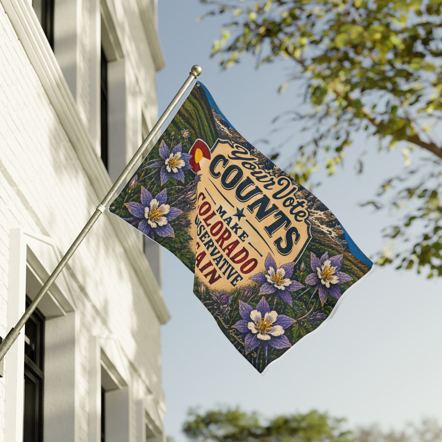 Double-Sided Flag — "Your Vote Counts" Voting Pride Banner