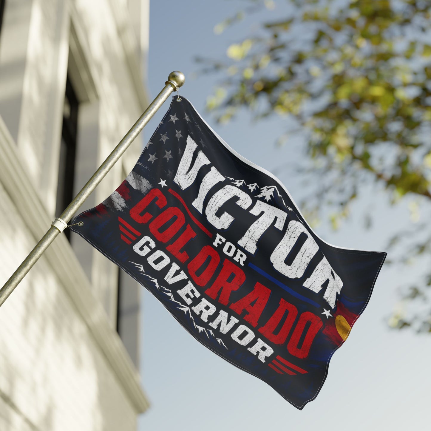 Victor for Governor Truck Flag — Double-Sided Campaign Banner