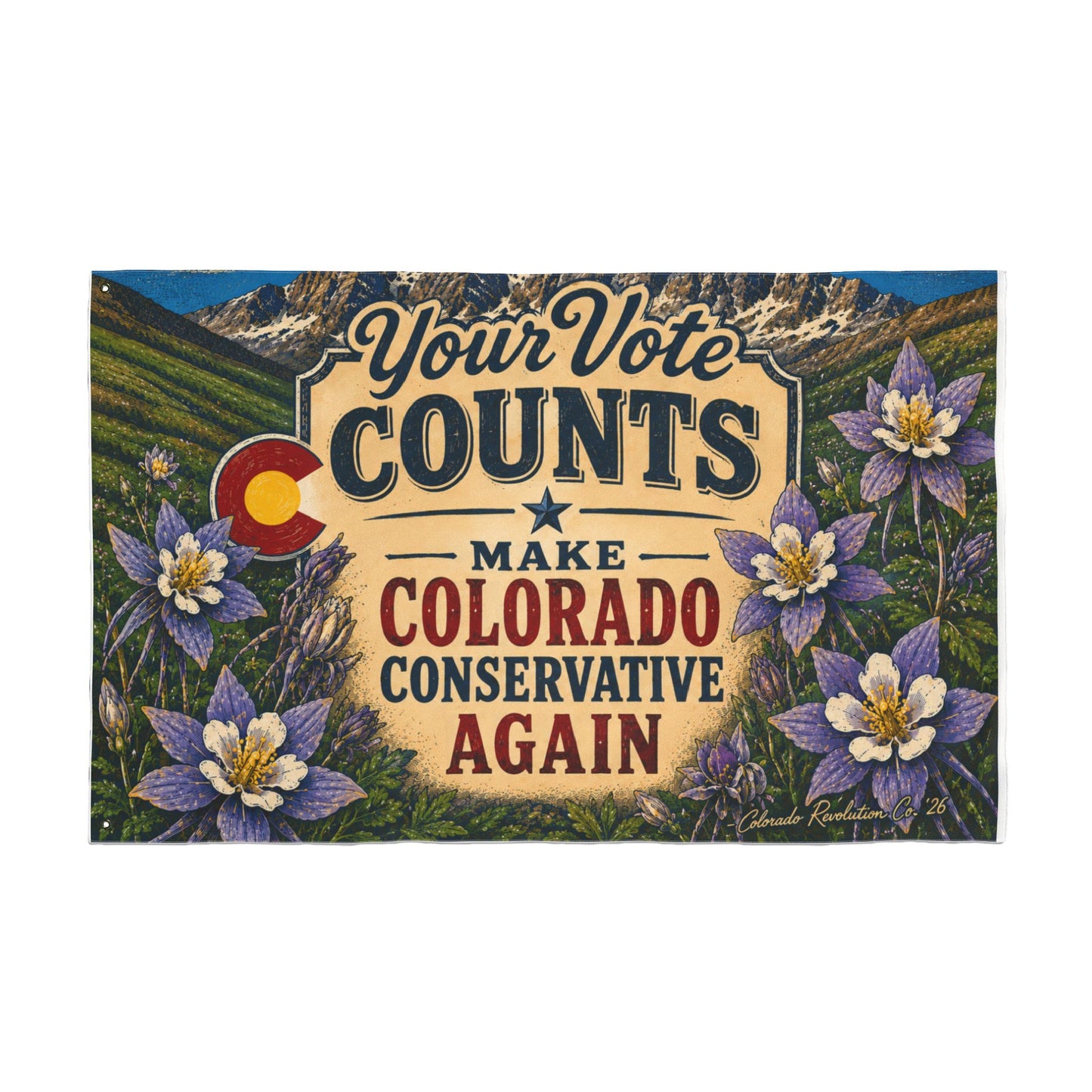 Double-Sided Flag — "Your Vote Counts" Voting Pride Banner