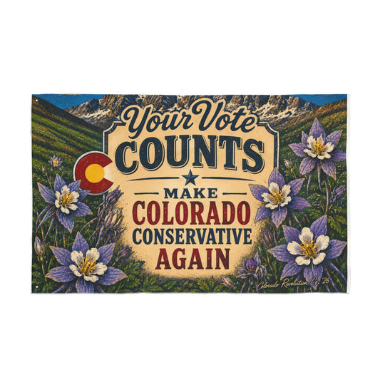 Double-Sided Flag — "Your Vote Counts" Voting Pride Banner