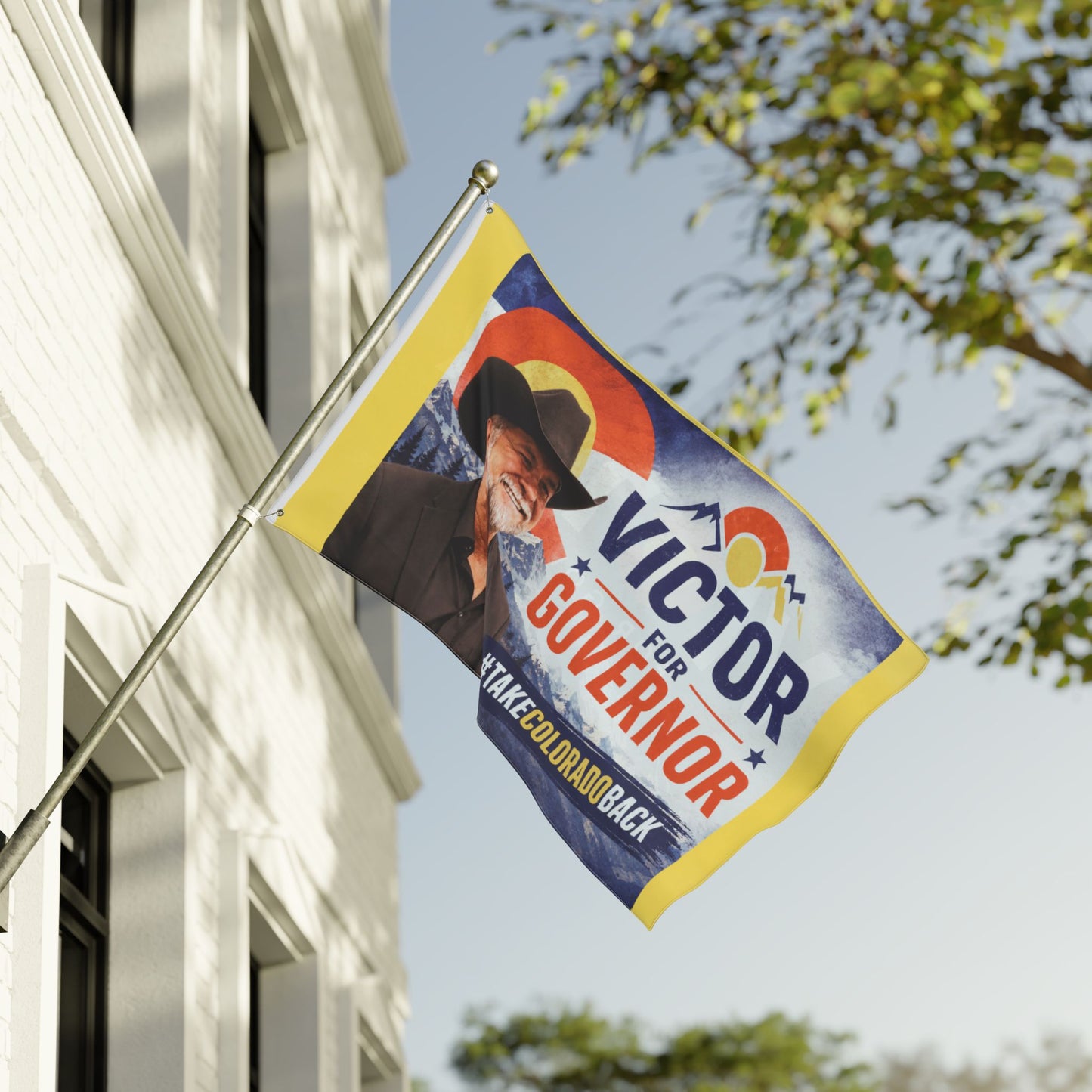 Victor for Governor Double-Sided Flag — Political Campaign Flag