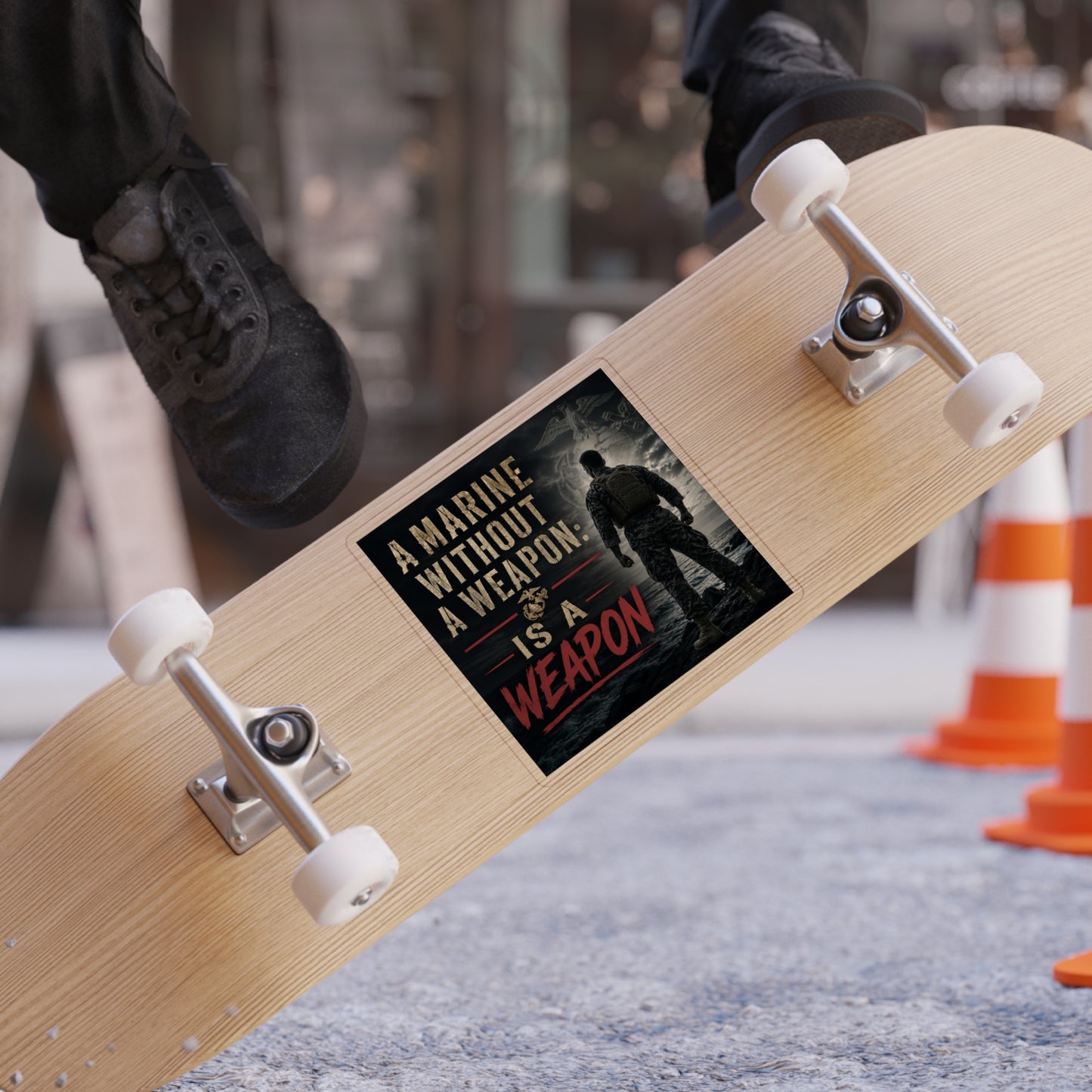 A Marine Without a Weapon Is a Weapon - Die-Cut Outdoor Sticker