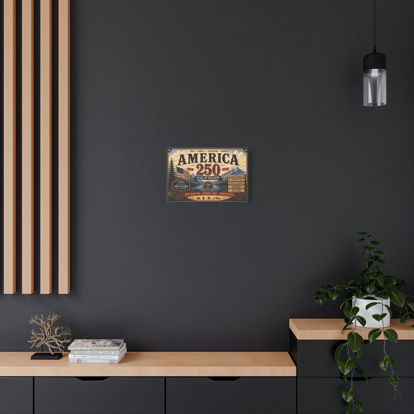 America 250 Celebration Canvas — 1776–2026 Patriotic Wall Art