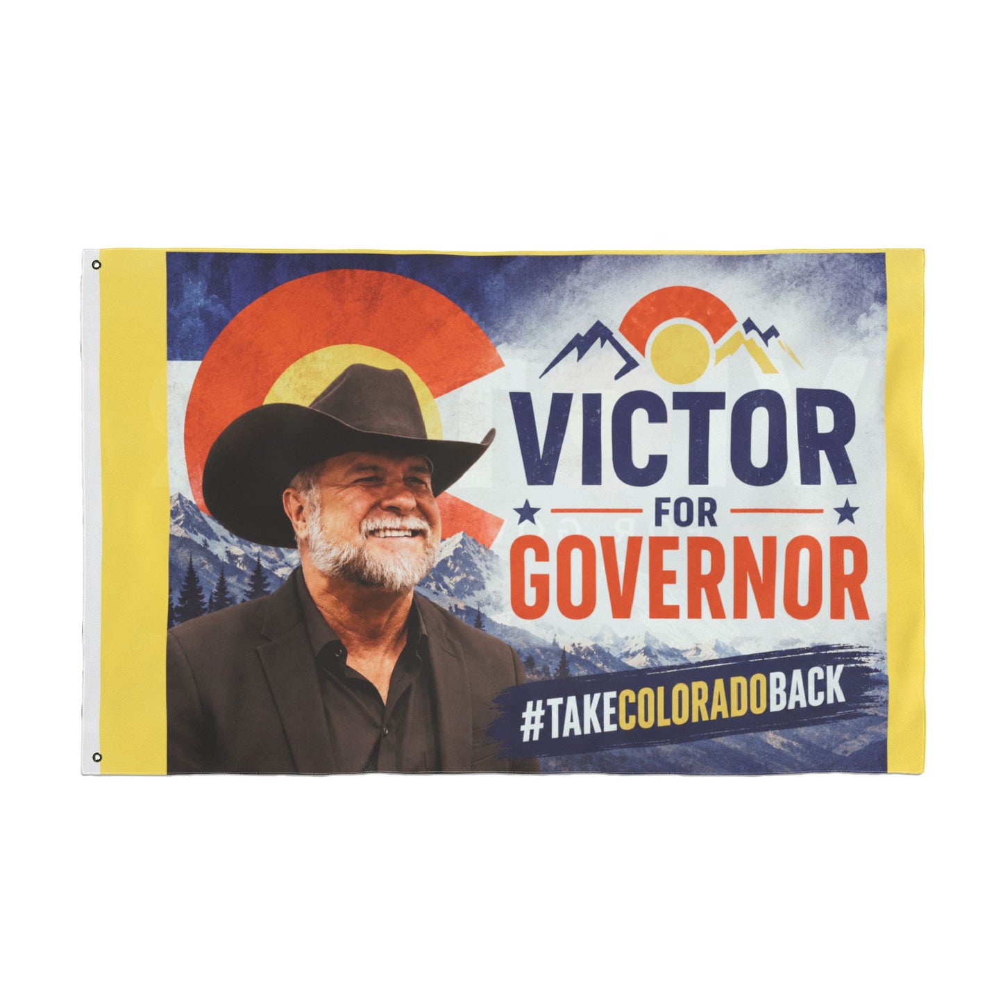 Victor for Governor Double-Sided Flag — Political Campaign Flag