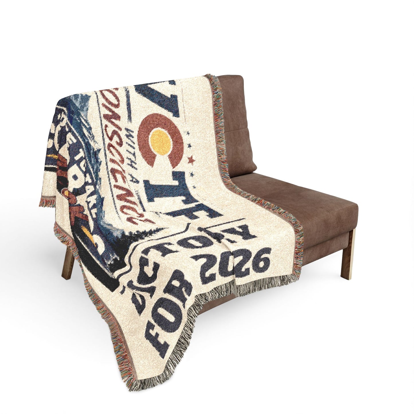 Vote with Conscience Colorado Woven Blanket — Victory for 2026 Political Throw