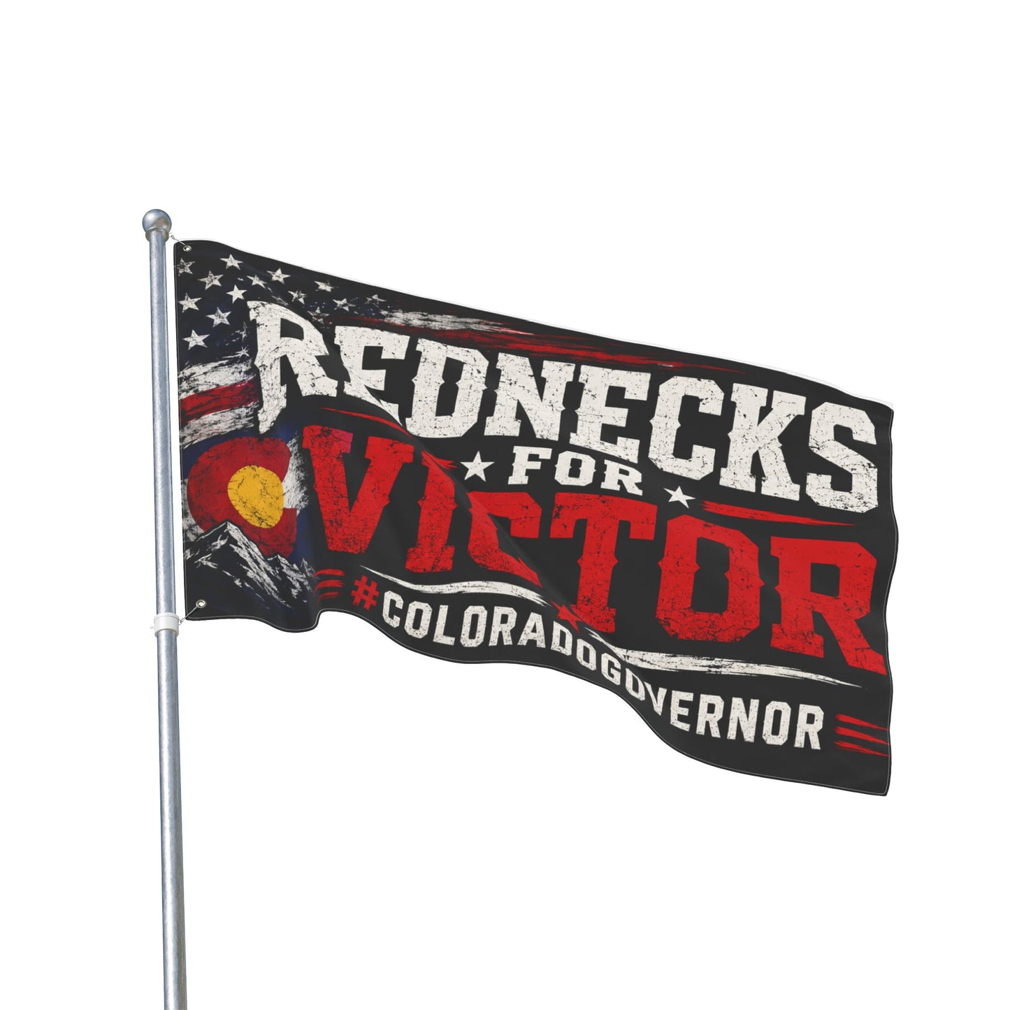 Double-Sided Flag — 'VOTE for VICTOR' Redneck Truck Political Flag