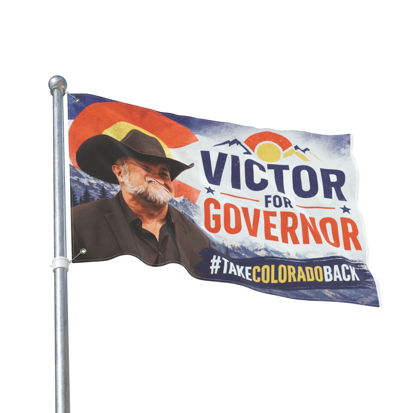 Victor for Governor Double-Sided Flag — Political Campaign Flag